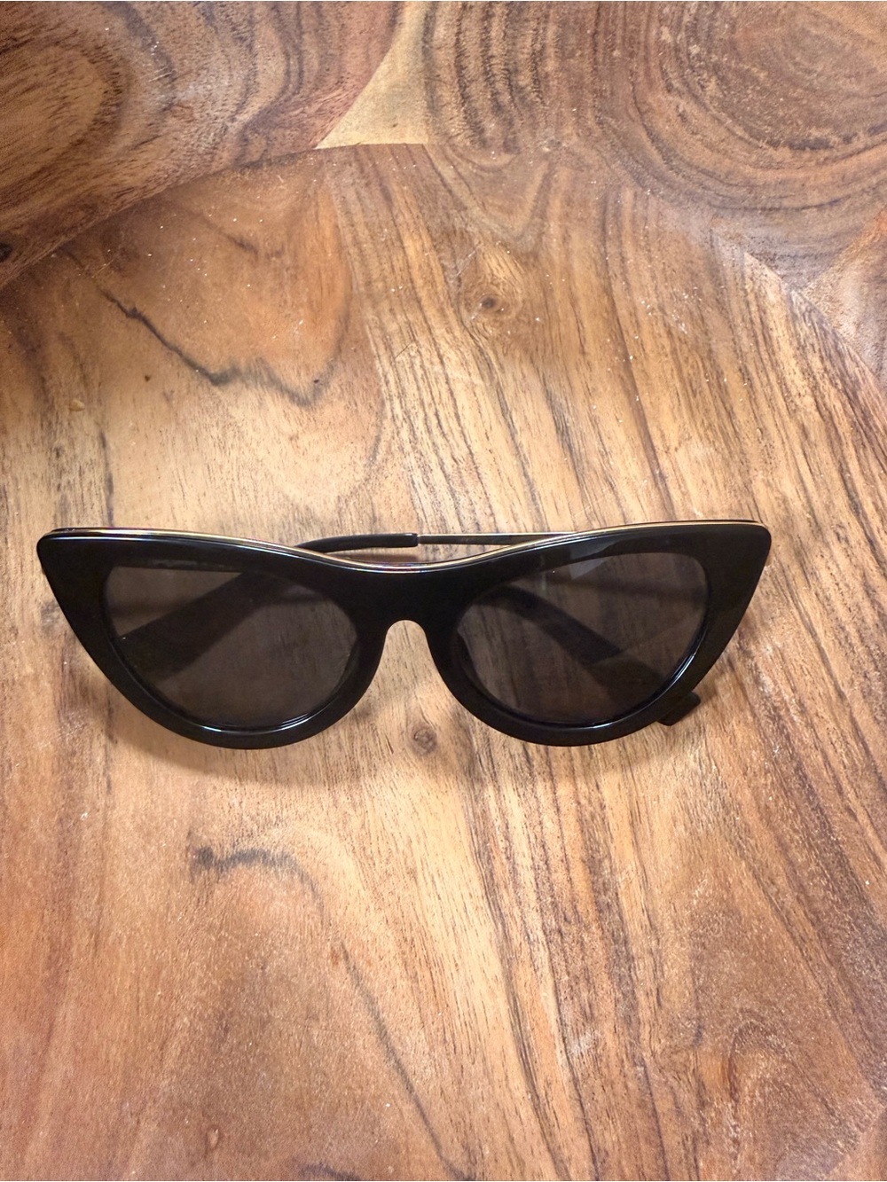 Adam Selman x Le Specs Black Gold Cat Eye Sunglasses
